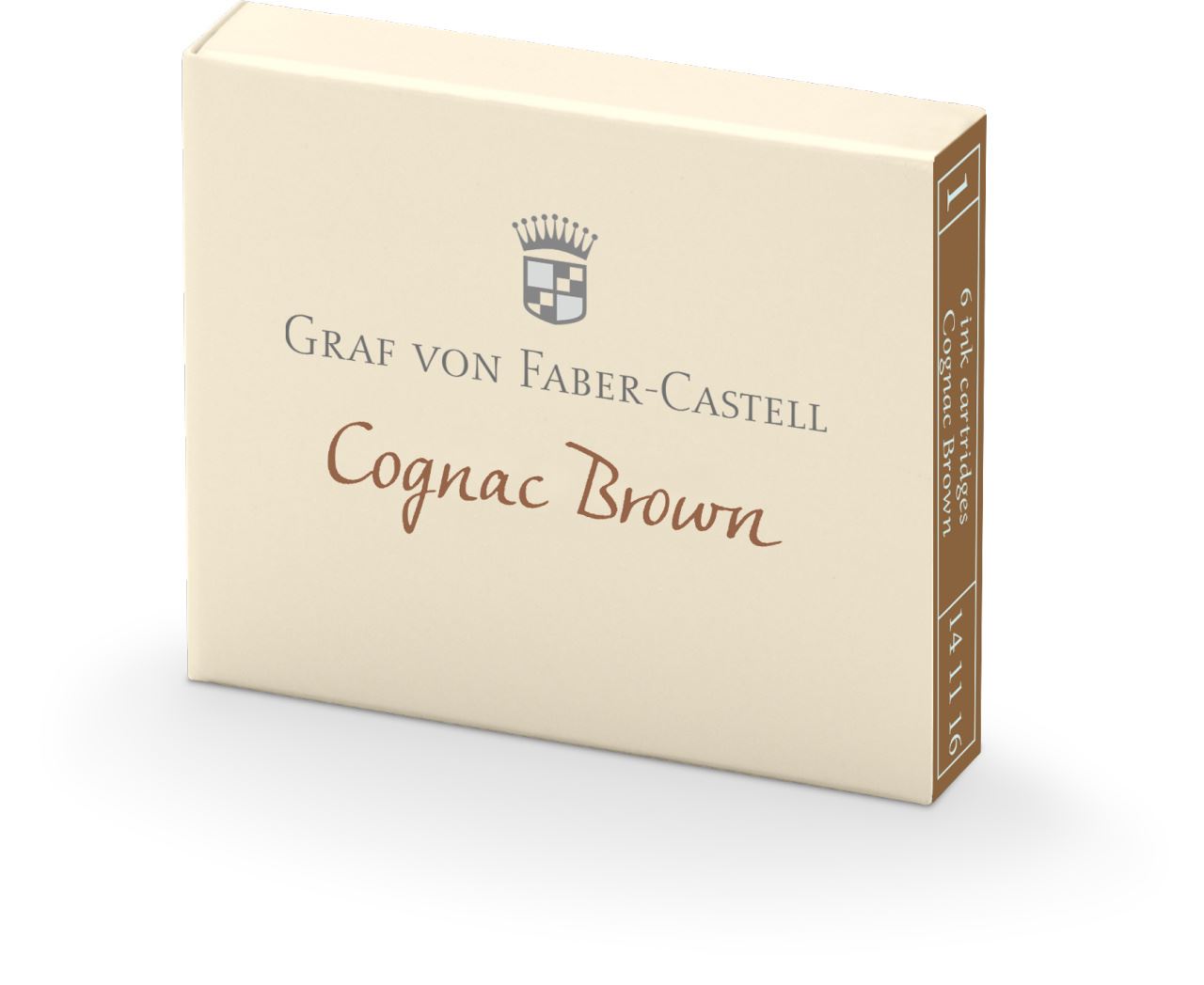Graf-von-Faber-Castell - 6 cartucce di inchiostro, Marrone Cognac