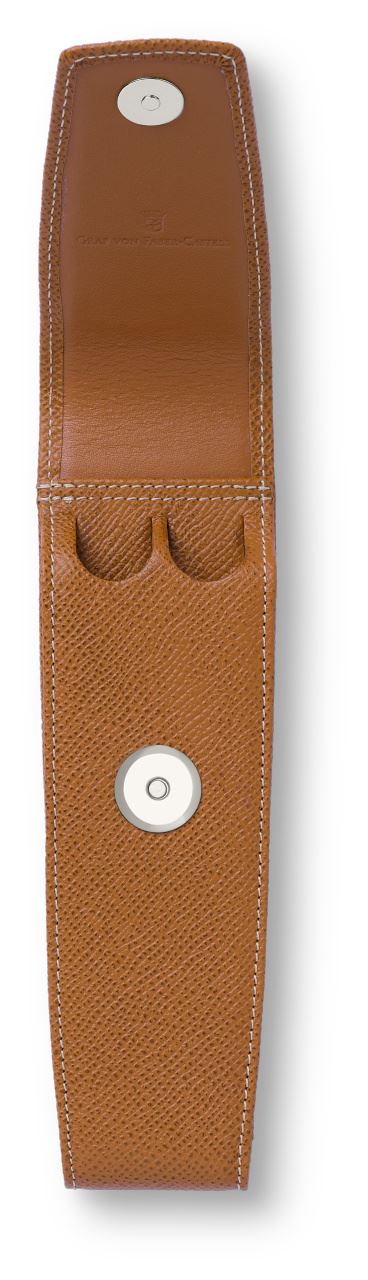 Graf-von-Faber-Castell - Porta penne chiusura magnetica per 2 strumenti cognac goffr.