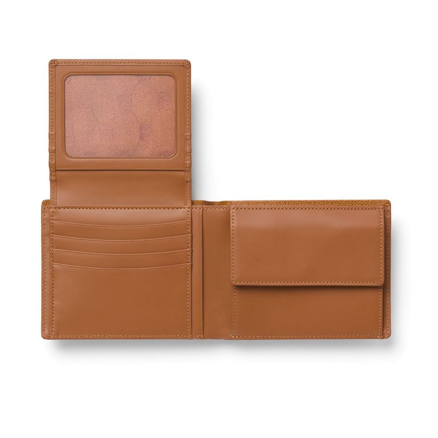 Graf-von-Faber-Castell - Portafogli con doppio scomparto per carte di credito, cognac