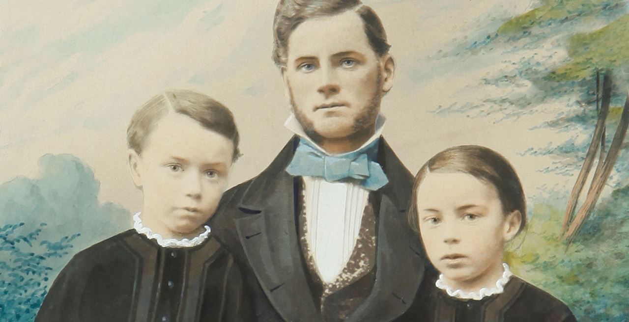 Johann Faber (1819-1901) with his sons Carl and Ernst
