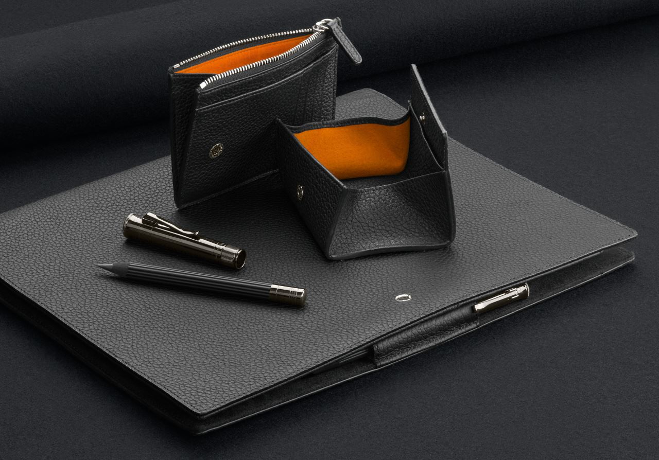 Graf-von-Faber-Castell - Porta carte di credito con zip Cashmere, nero