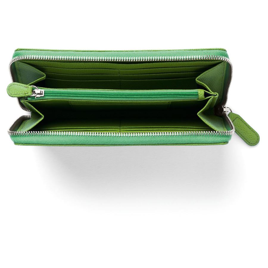 Graf-von-Faber-Castell - Portafoglio da donna GvFC con zip, Verde Serpente