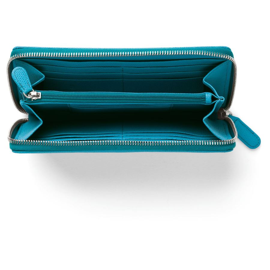 Graf-von-Faber-Castell - Portafoglio da donna GvFC con zip, Blu Golfo