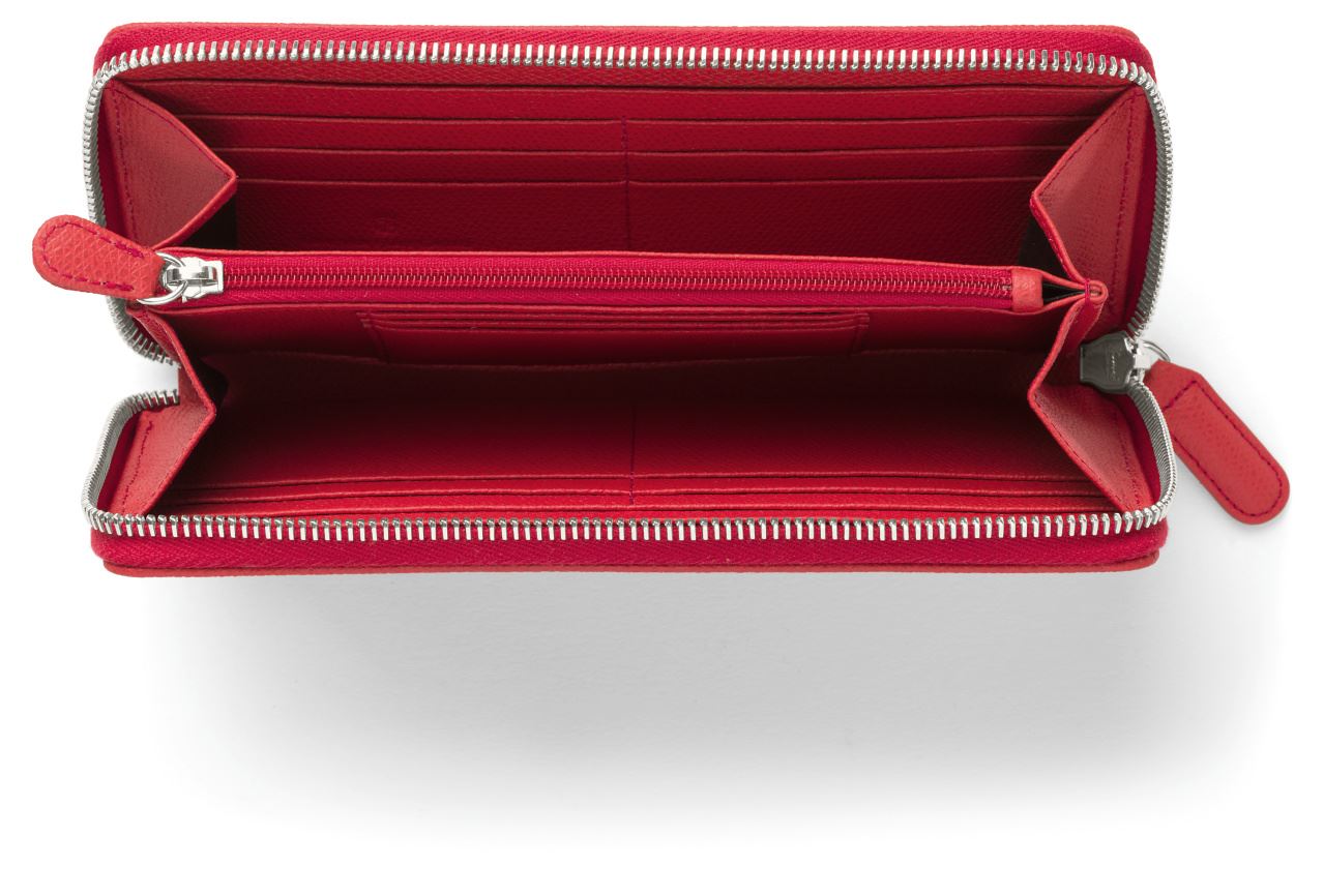Graf-von-Faber-Castell - Portafoglio da donna GvFC con zip, Rosso India
