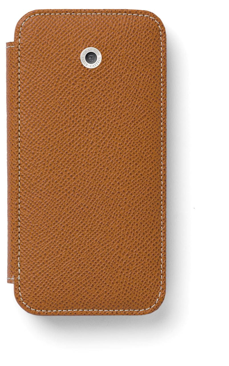 Graf-von-Faber-Castell - Custodia per smartphone iPhone 8, Epsom, cognac