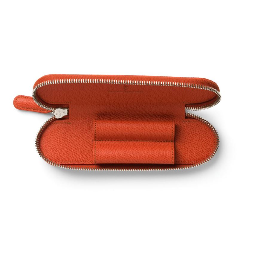 Graf-von-Faber-Castell - Portapenne con zip Epsom per 2 strumenti, Arancio