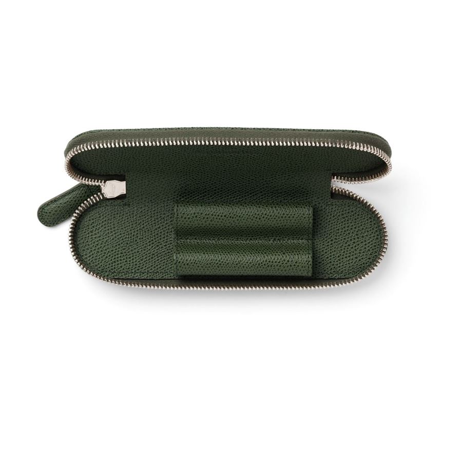 Graf-von-Faber-Castell - Portapenne con zip Epsom per 2 strumenti, Verde Oliva