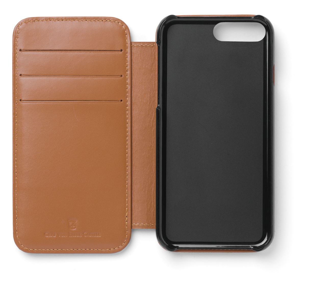 Graf-von-Faber-Castell - Custodia per smartphone iPhone 8 plus, Epsom, cognac