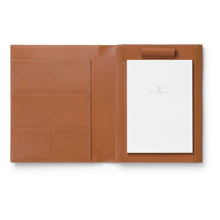Graf-von-Faber-Castell - Portablocco e  tablet Epsom A5 Epsom, Cognac