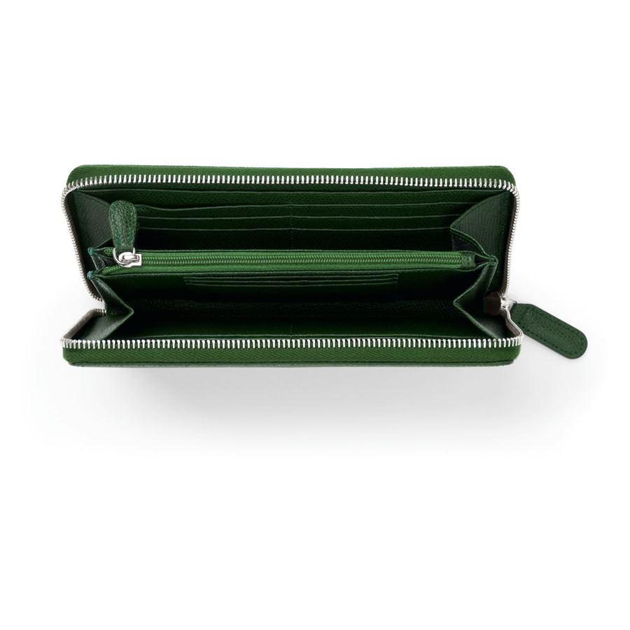 Graf-von-Faber-Castell - Portafoglio donna con zip Epsom, Verde Oliva