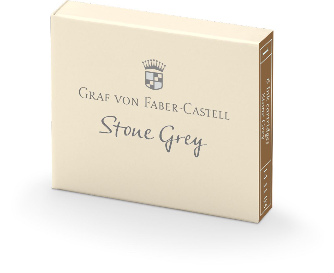 Graf-von-Faber-Castell - 6 cartucce di inchiostro, Grigio Antracite