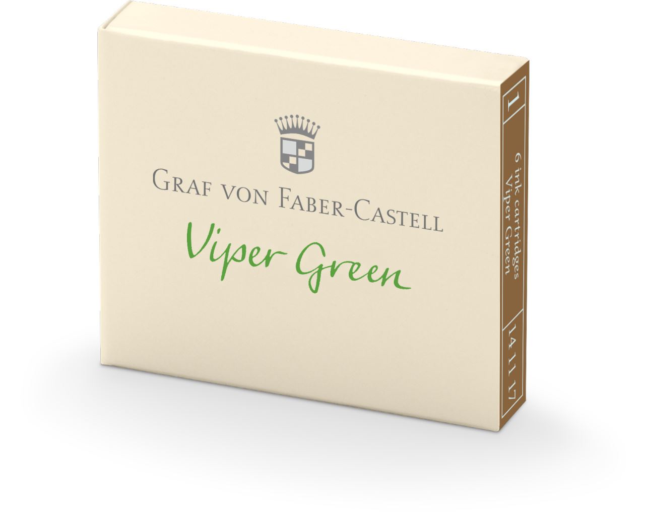 Graf-von-Faber-Castell - 6 cartucce di inchiostro, Verde Serpente
