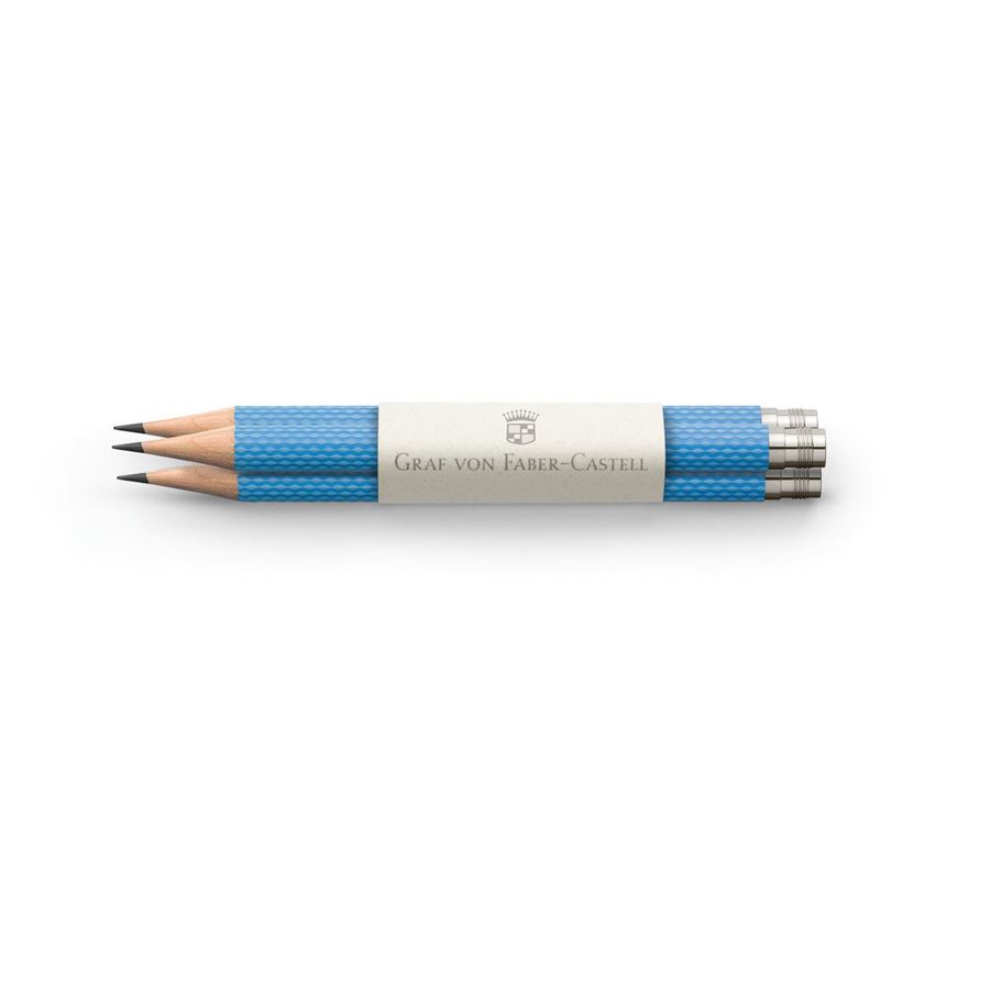Graf-von-Faber-Castell - 3 matite di ricambio Matita Perfetta, Blu Golfo