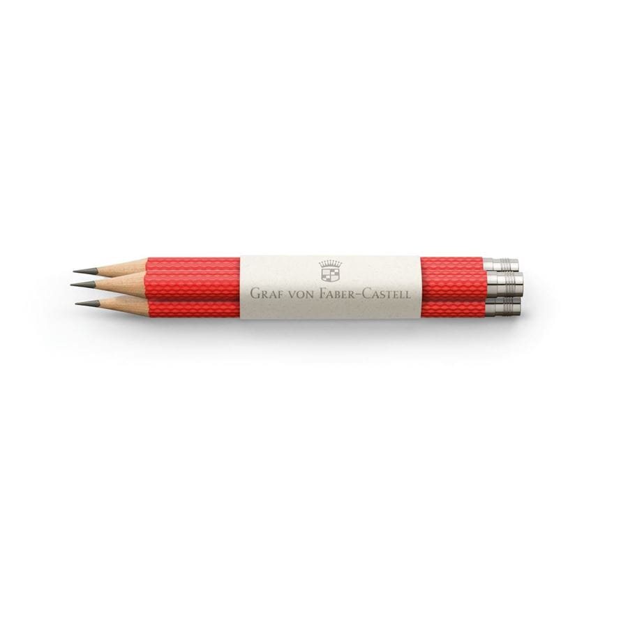 Graf-von-Faber-Castell - 3 matite di ricambio Matita Perfetta, Rosso India