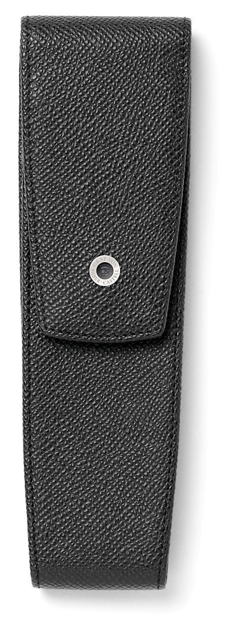 Graf-von-Faber-Castell - Porta penne chiusura magnetica per 2 strumenti nero goffrato
