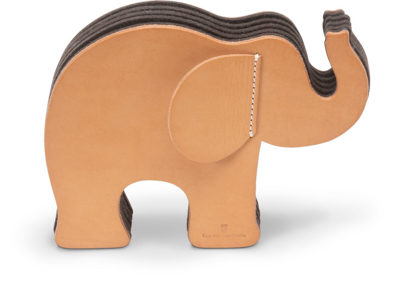 Graf-von-Faber-Castell - Elefante in cuoio naturale, medio